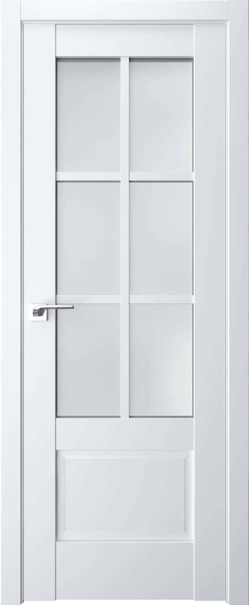 Двери модель 602 Белая (остекленная)