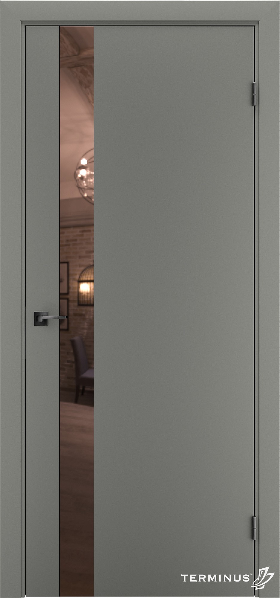 Двери модель 802 Оникс (зеркало бронза)