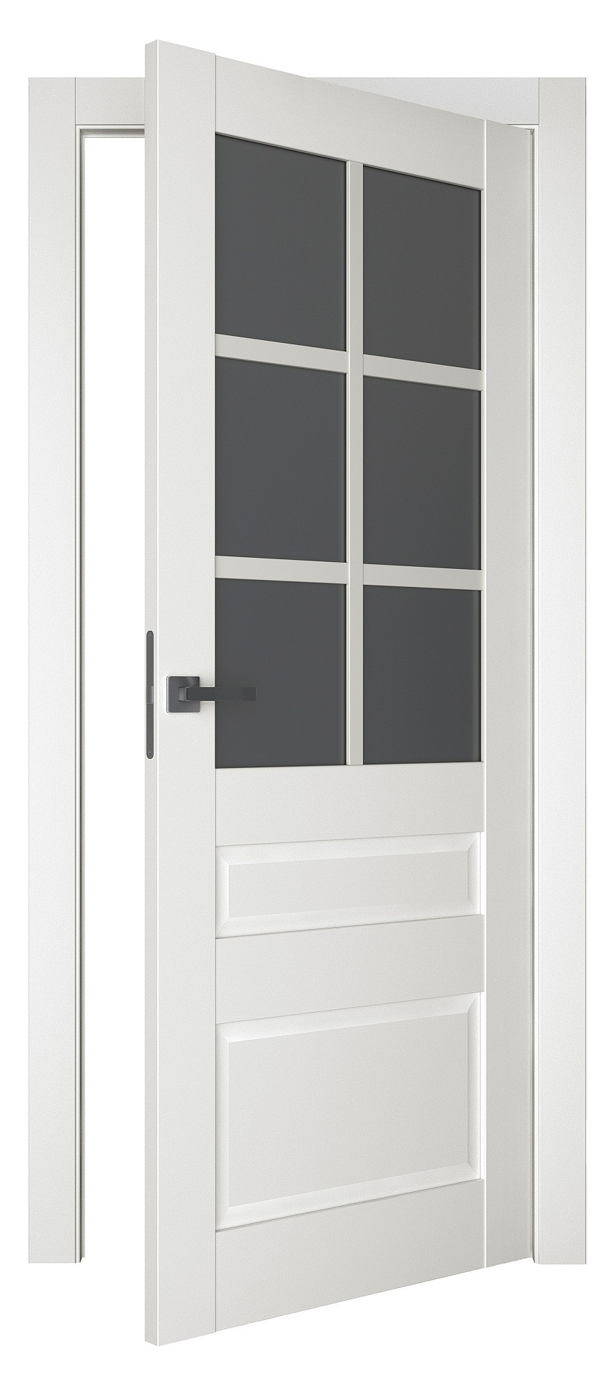 Двері модель 607 Магнолія (засклена) №1