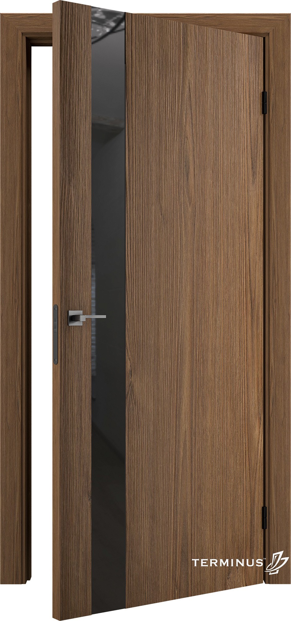 Двери модель 802 Сахара (зеркало графит) №1