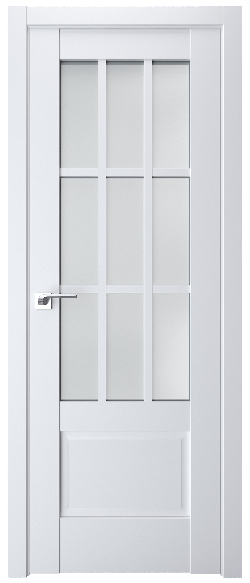 Двери модель 604 Белая (остекленная)