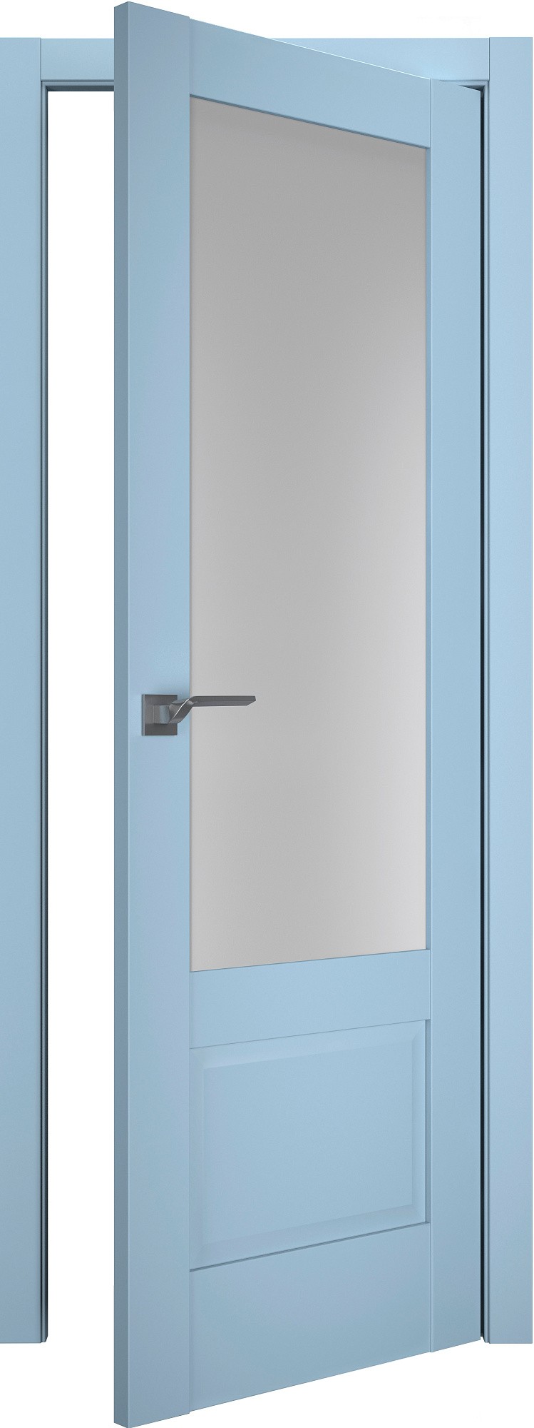 Двери модель 606 Аквамарин (остекленная) №1