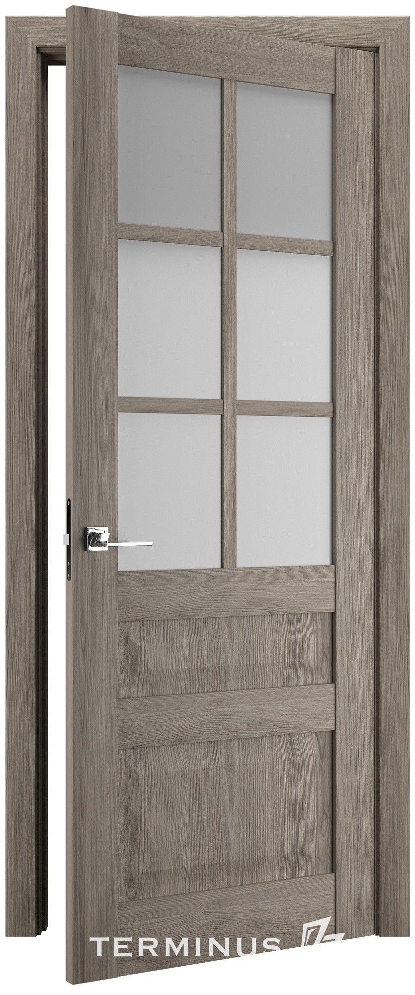 Двері модель 607 Тундра (засклена) №1
