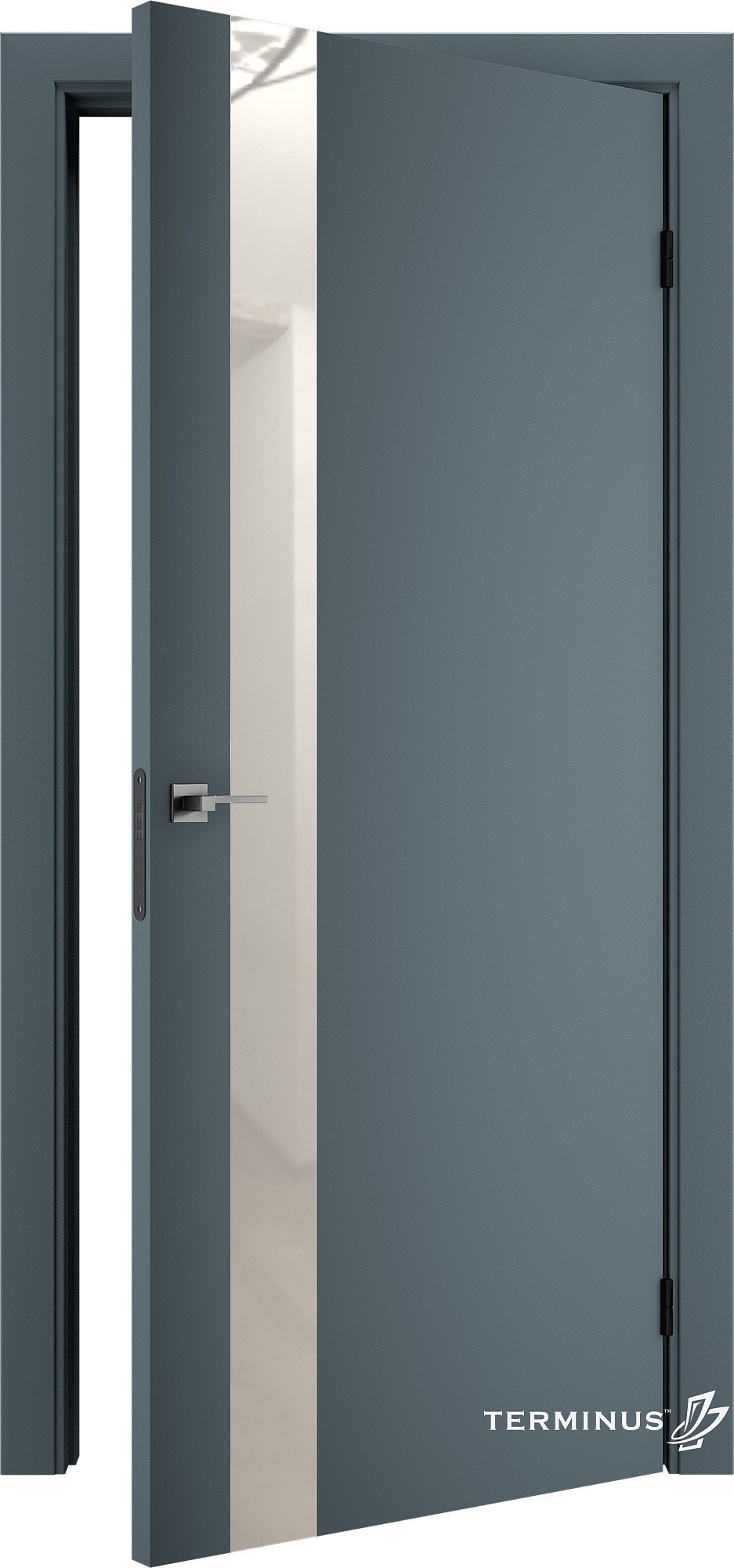 Двері модель 802 Малахіт (дзеркало срібло) №1