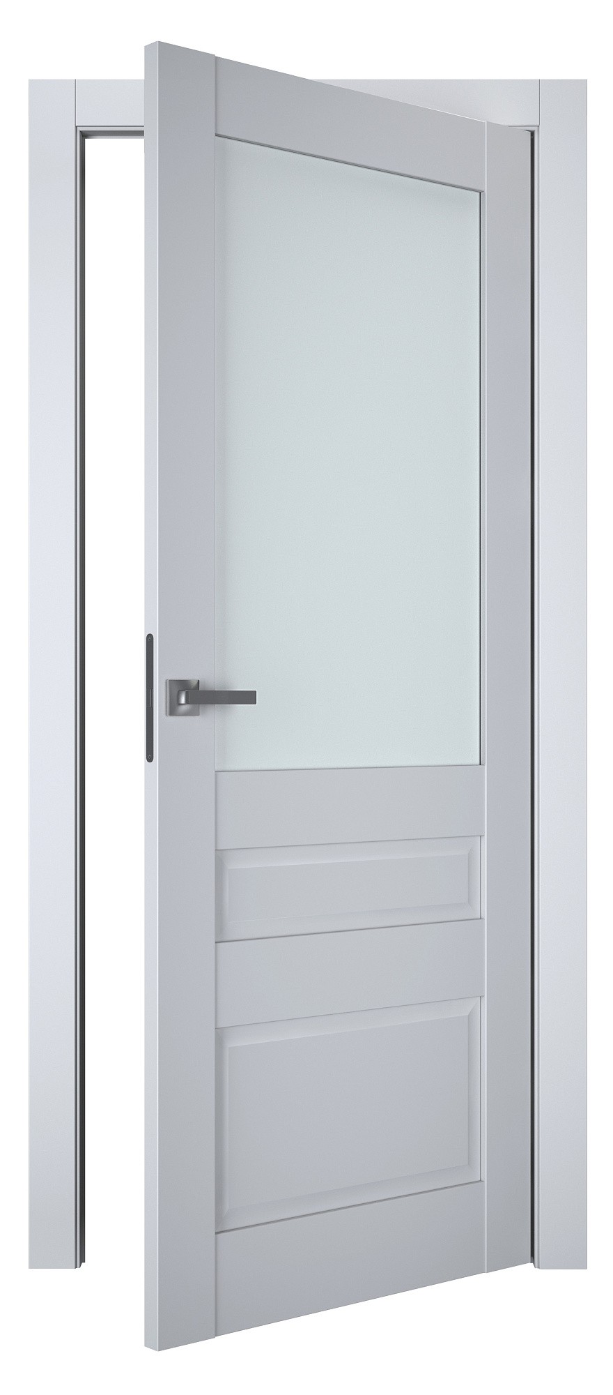 Двері модель 608 Сірий (засклена) №1