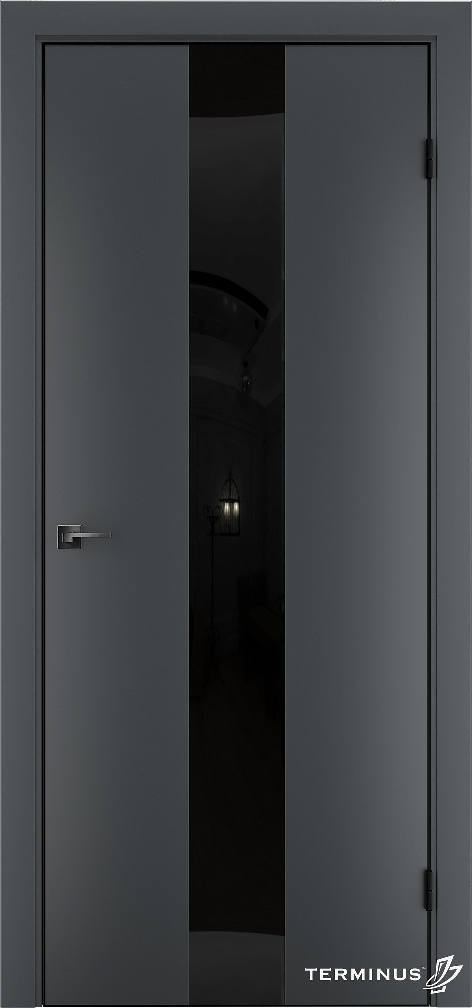 Двери модель 804 Антрацит (зеркало графит)