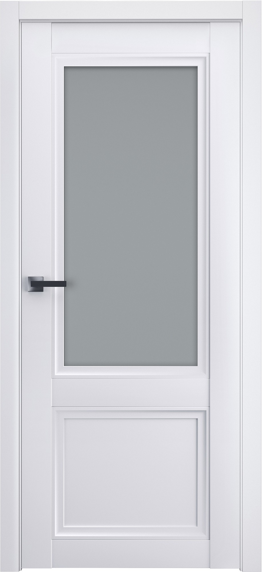 Двери модель 402 Белый матовый (застекленная)
