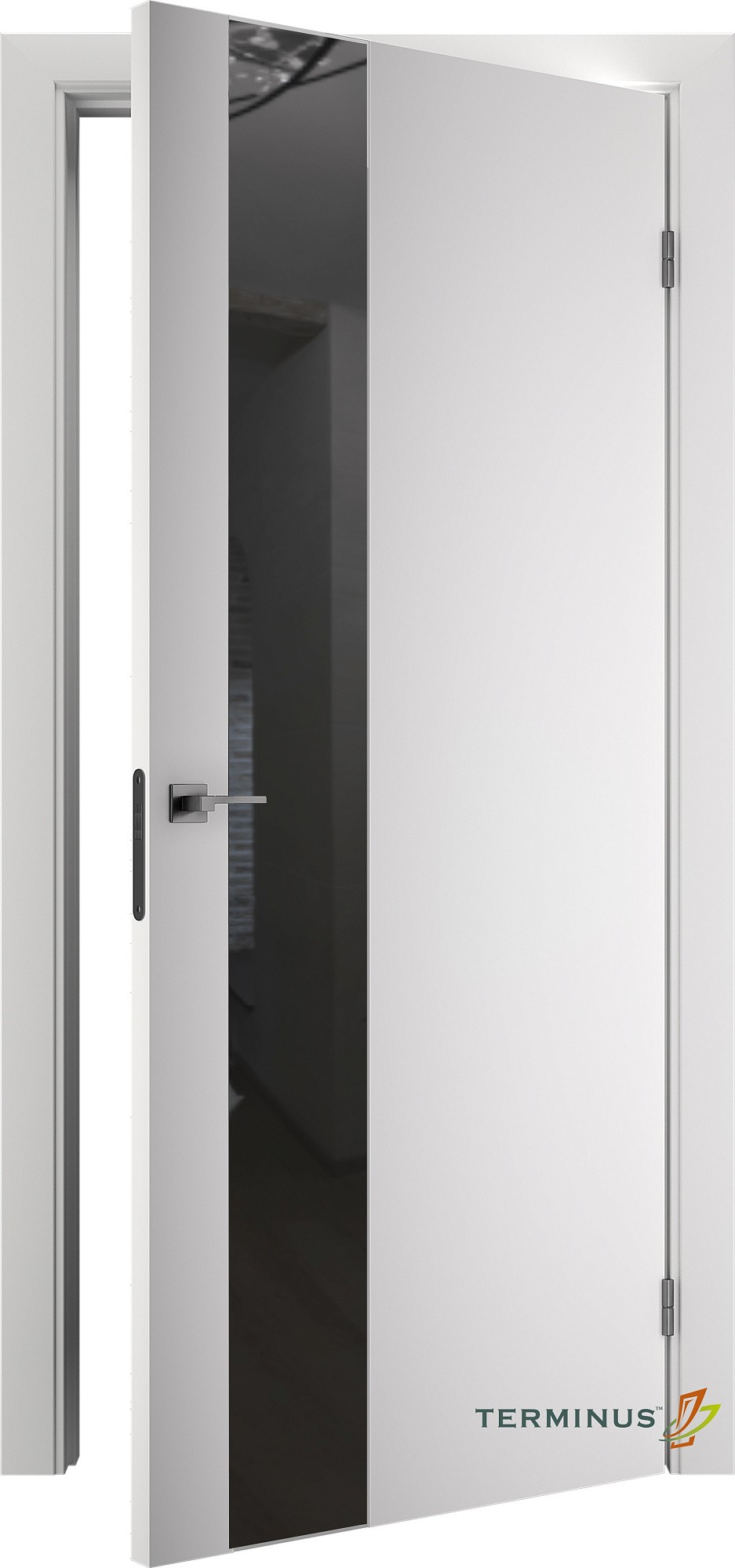 Двери модель 803 Белые (планилак графит) №1