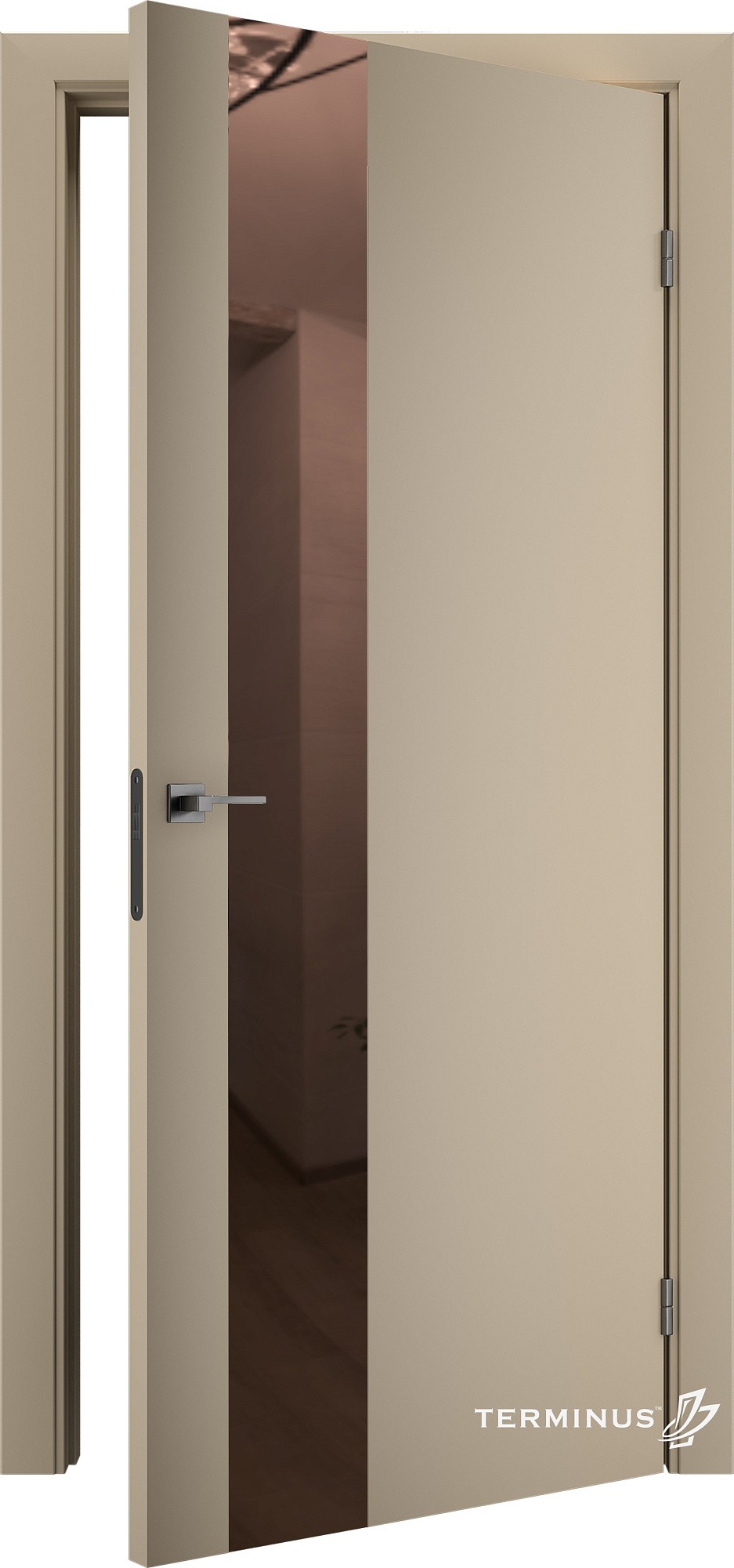 Двери модель 803 Магнолия (зеркало бронза) №1