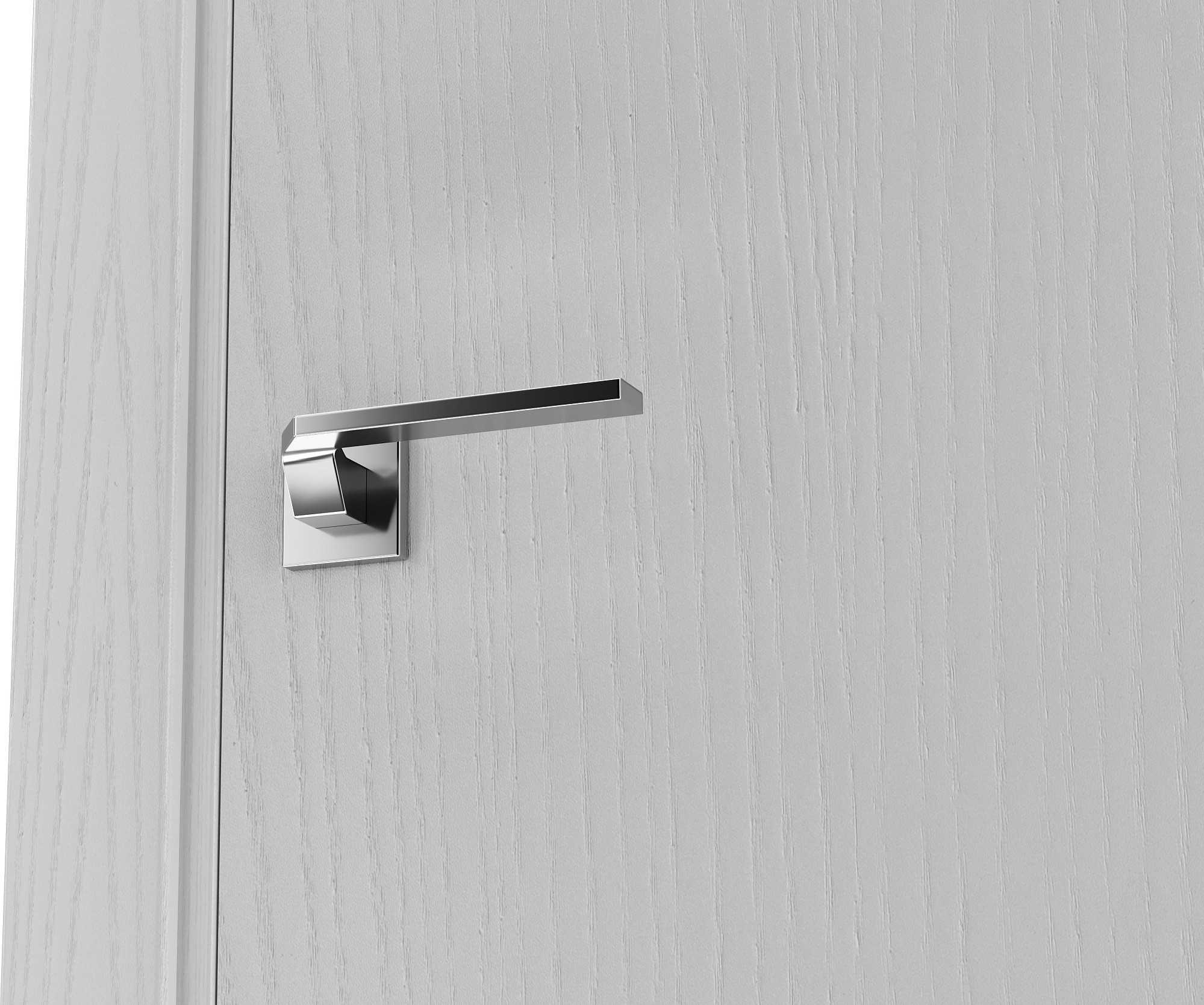 Двери модель 01 Ясень белый эмаль (глухая) №2