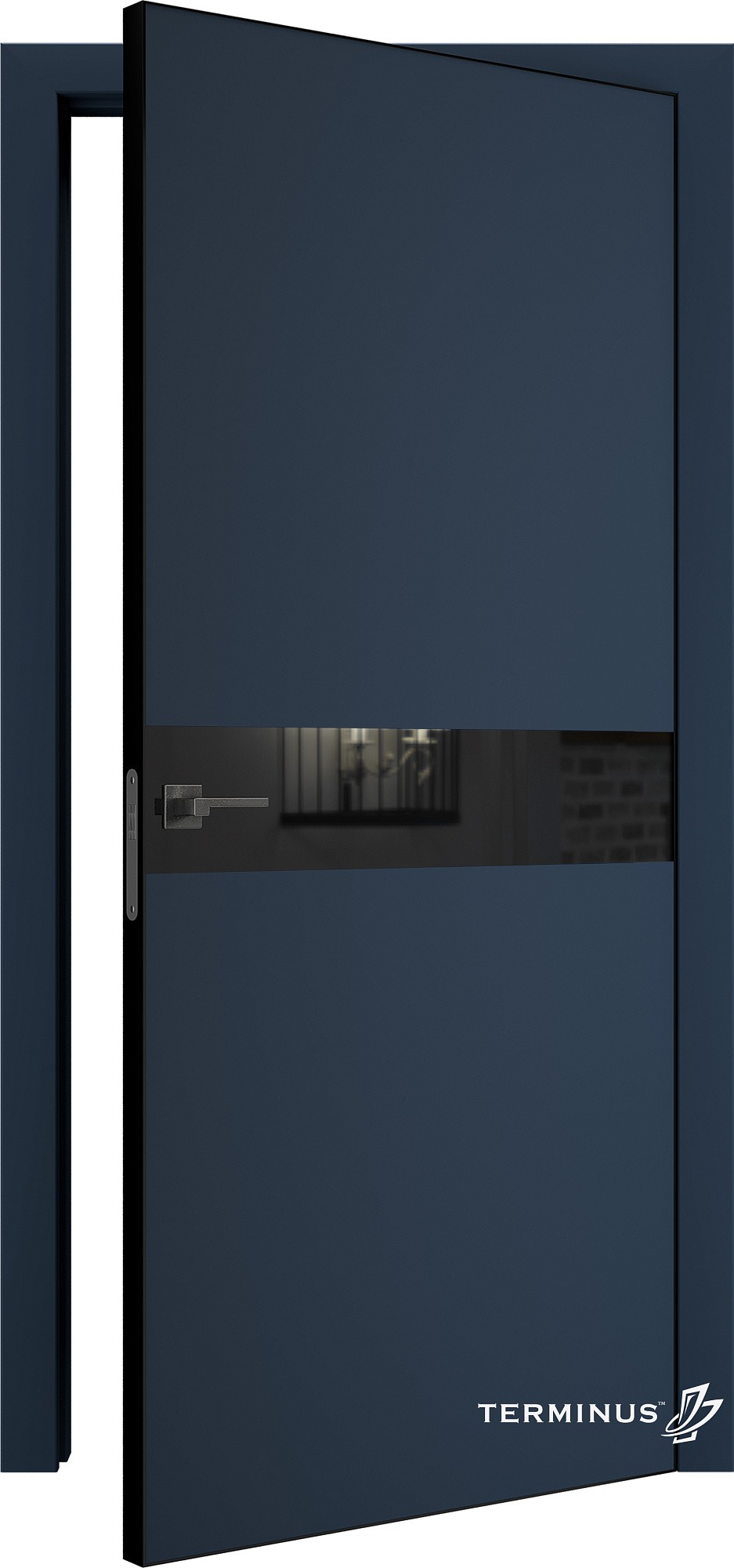Двері модель 806 Сапфір (дзеркало графіт) №1