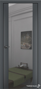 Двері модель 808 Антрацит (дзеркало срібло) - terminus.ua