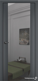 Двері модель 808 Антрацит (дзеркало срібло) - terminus.ua