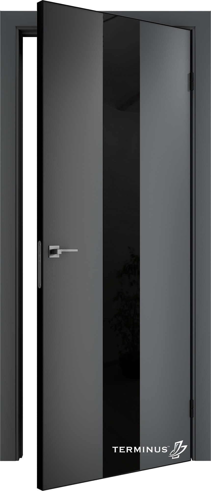 Двері модель 804 Антрацит (планілак чорний) №1