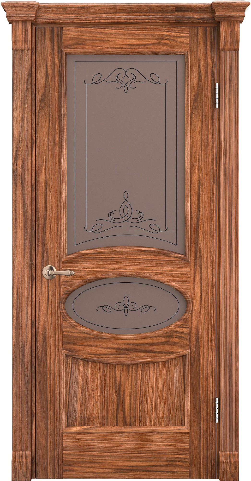 Двери модель 55 Орех американский (остекленная №03)
