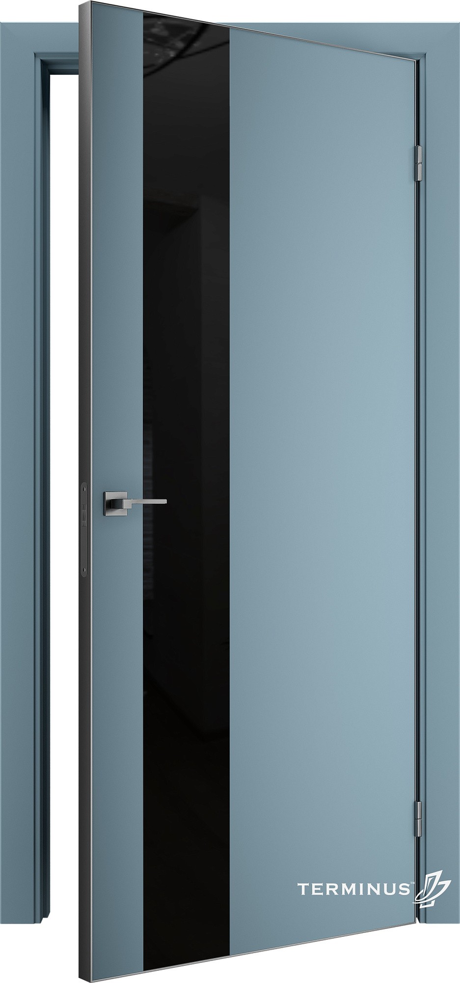 Двери модель 803 Аквамарин (планилак чёрный) №1