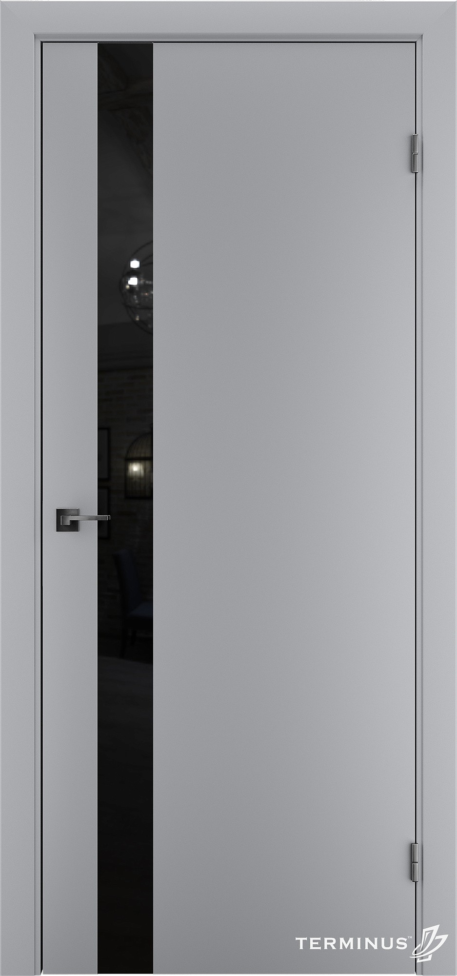 Двери модель 802 Серые (планилак чёрный)