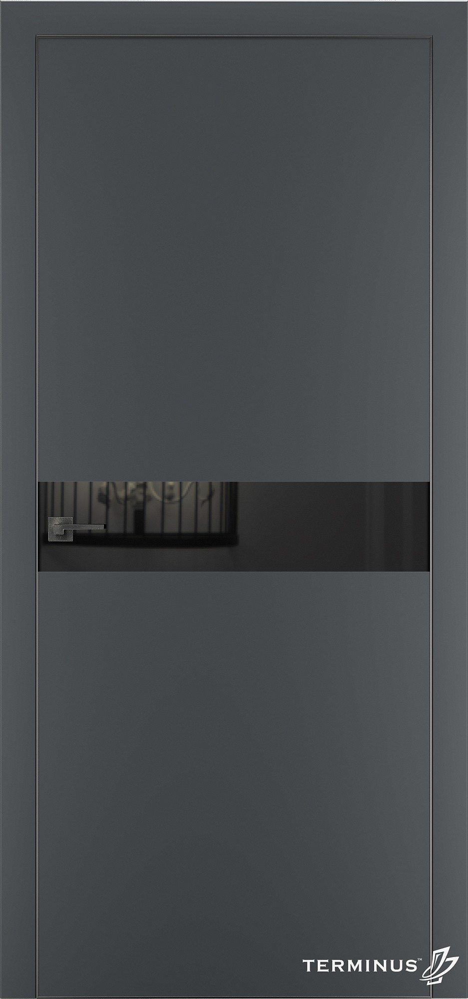 Двери модель 806 Антрацит (зеркало графит)