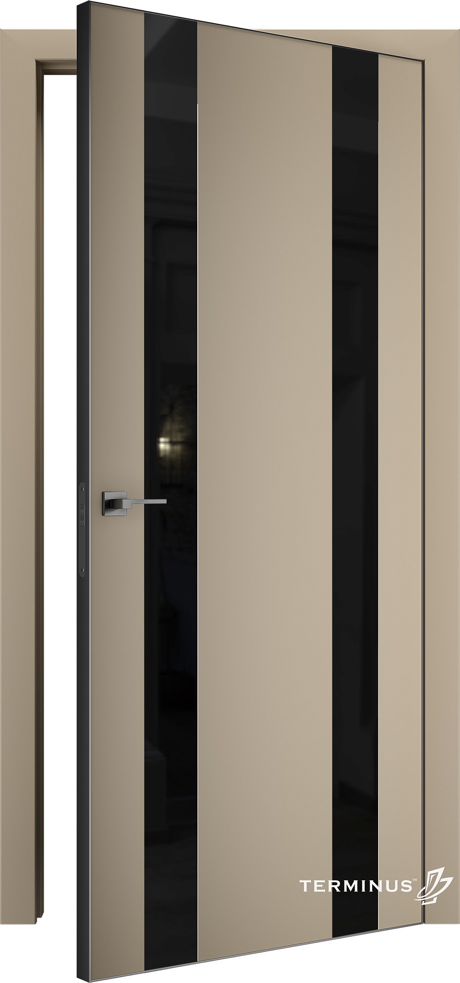 Двери модель 811 Магнолія (планилак чёрный) №1