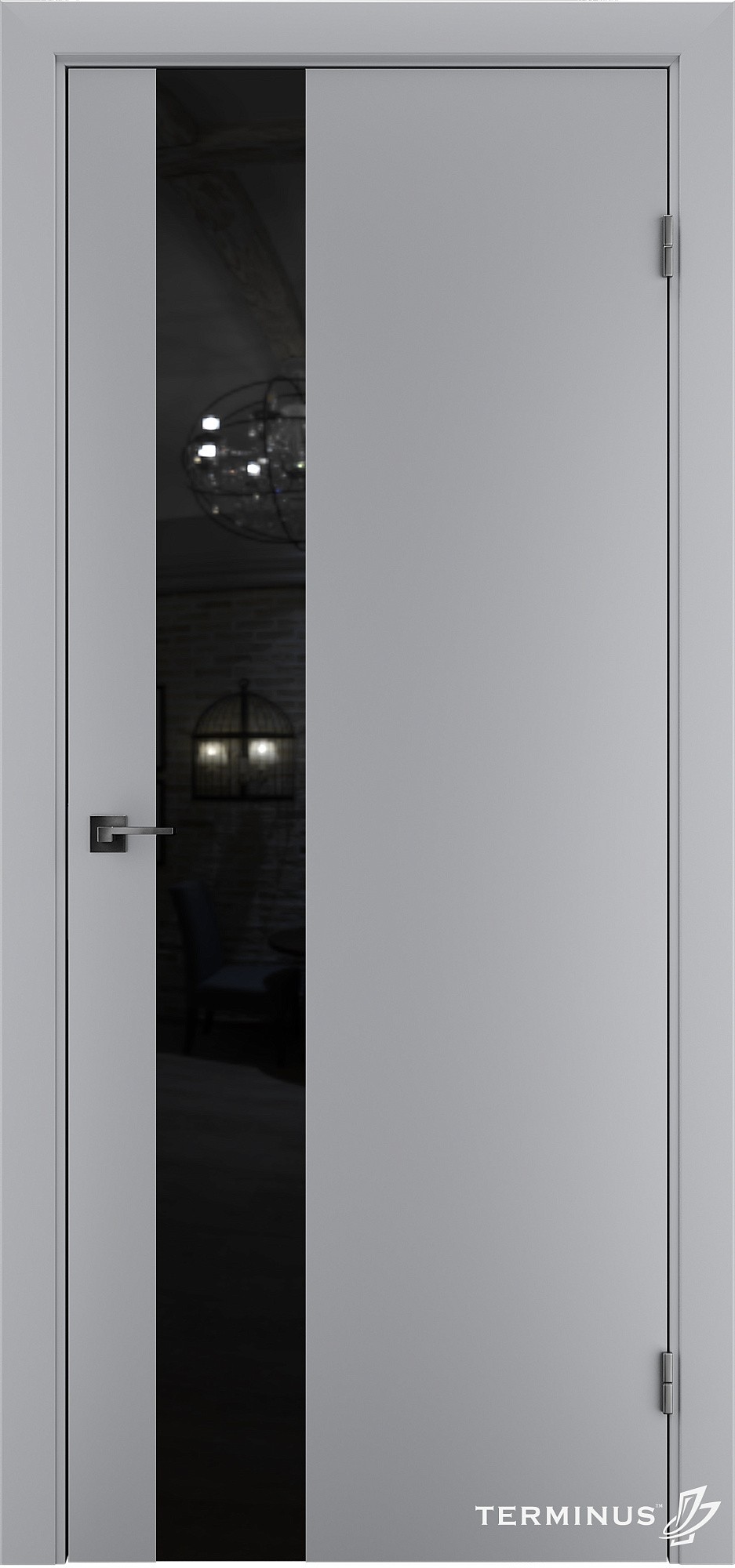 Двері модель 803 Сірі (планілак чорний)