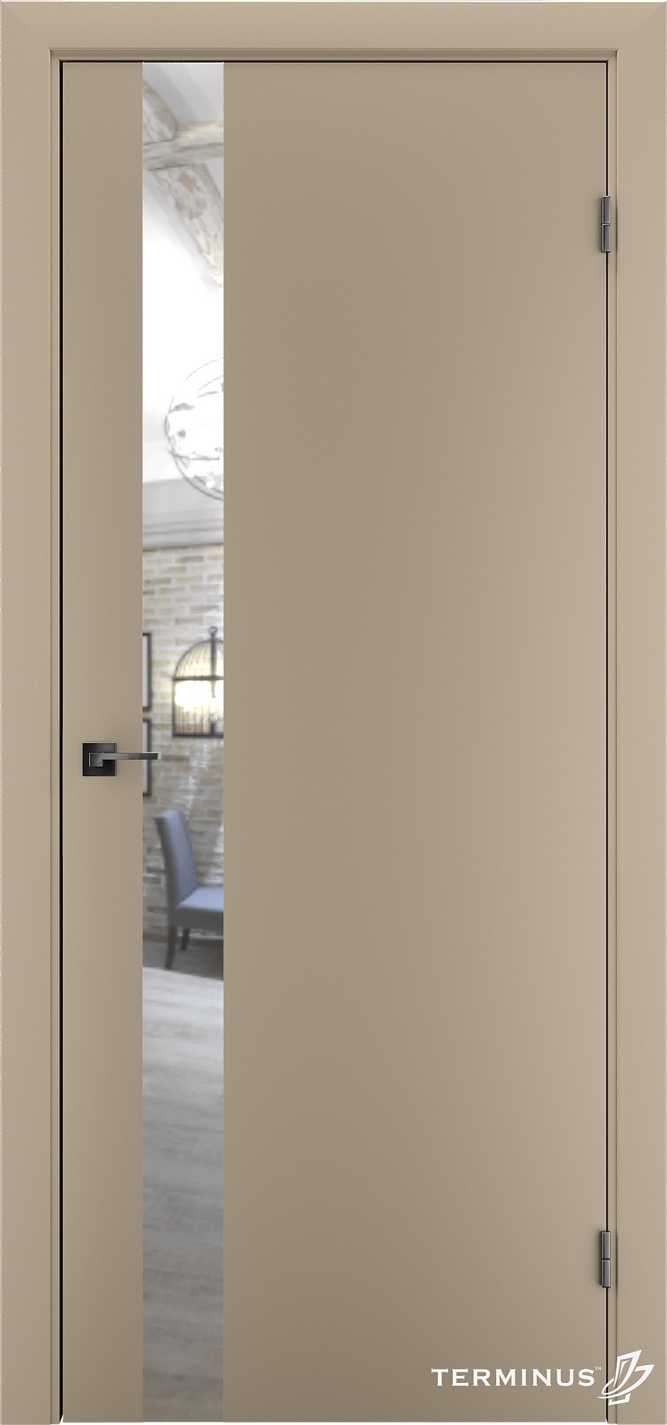 Двері модель 802 Магнолія (дзеркало срібло)