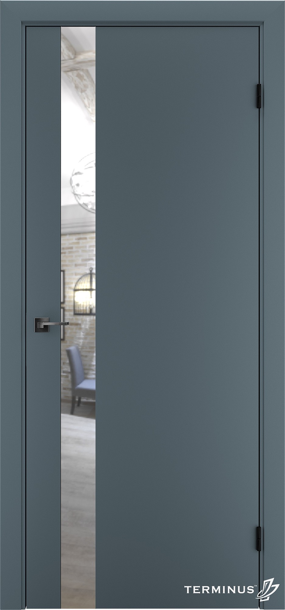 Двері модель 802 Малахіт (дзеркало срібло)