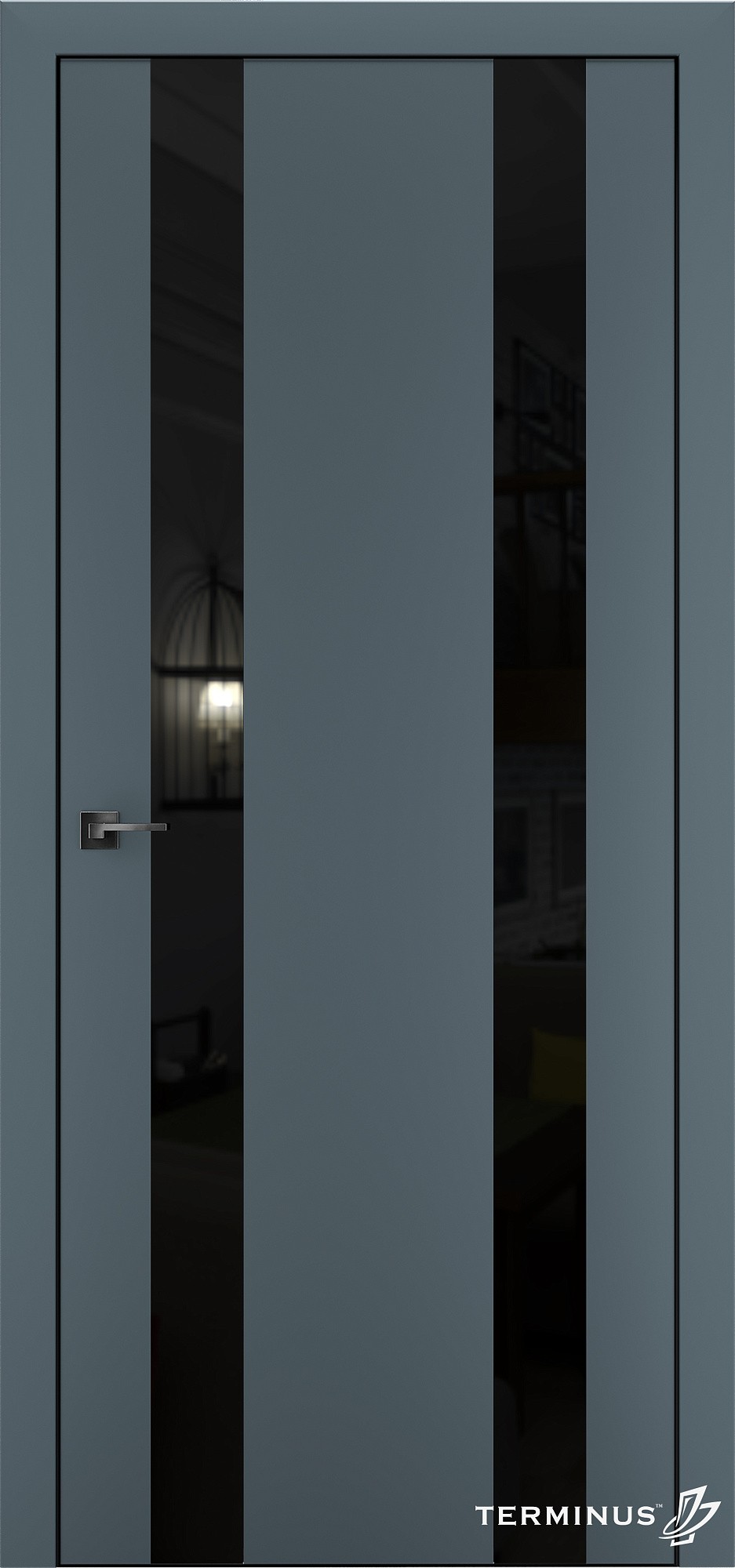Двери модель 811 Малахит (планилак чёрный)