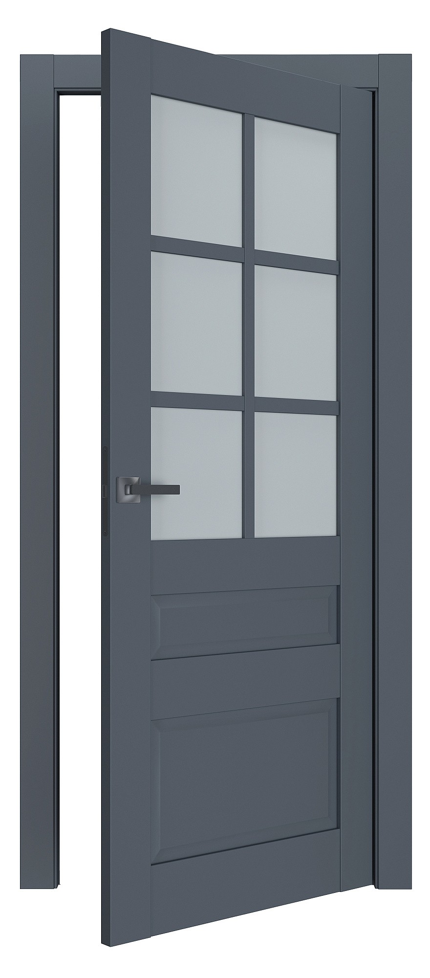 Двери модель 607 Антрацит (застекленная) №1